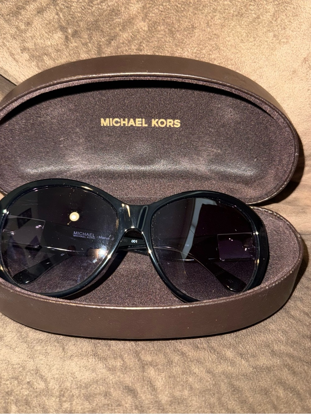Michael Kors Black Oversized Round Sunglasses M2901S MAEVE SUNGLASSES